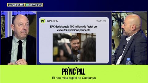 Intervenció del director de Principal, Saül Gordillo, al programa OpinaCat de 8tv amb Carlos Fuentes. Sant Just Desvern. 22 de novembre de 2022