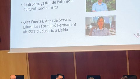 El director de Principal, Saül Gordillo, en una taula rodona a la Universitat de Lleida. Lleida. 23 de novembre de 2022