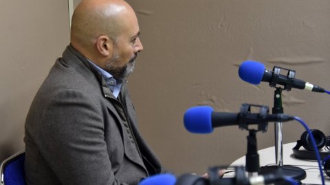 Presentació de Principal en el Fòrum 10 Comunicació de Ràdio Puig-reig, amb Jordi Margarit, Josep Genescà i el director general de Mitjans de Comunicació del Govern, Jordi del Rio. Puig-reig. 25 de novembre de 2022