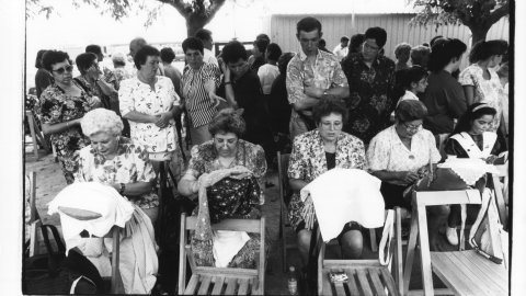 Trobada de puntaires. Festa major de Palafolls. 1992
