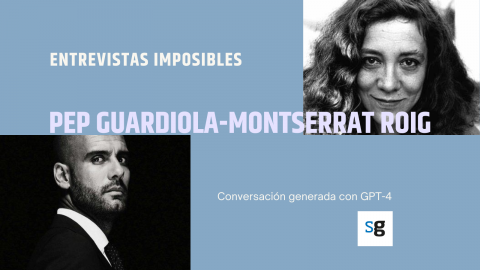 Pep Guardiola i Montserrat Roig. Entrevistes impossibles generades amb Chat GPT-4 i publicades a saul.cat.
