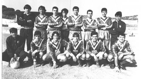 Plantilla del Calella B. Camp de futbol de Calella. 2 de desembre de 1990