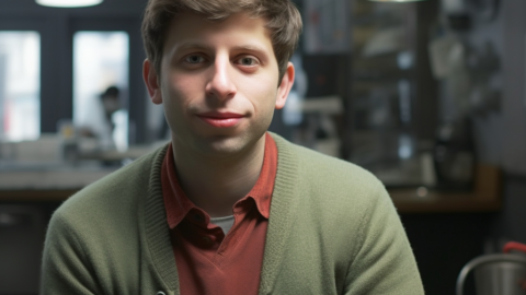 Sam Altman i Alan Turing. Entrevistes impossibles generades amb Chat GPT-4 i publicades a saul.cat. Sam Altman, generat amb Midjourney.