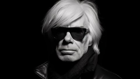 Andy Warhol, en una imatge generada per Saül Gordillo amb Midjourney per a 'entrevistes impossibles'. Juny de 2023