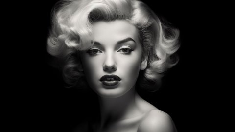 Marilyn Monroe, en una imatge generada per Saül Gordillo amb Midjourney per a 'entrevistes impossibles'. Juny de 2023