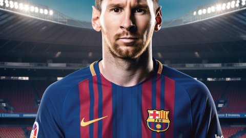 Leo Messi, en una imatge generada per Saül Gordillo amb Midjourney per a 'entrevistes impossibles'. Juny de 2023