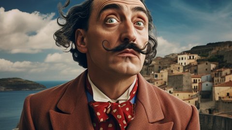 Salvador Dalí, en una imatge generada per Saül Gordillo amb Midjourney per a 'entrevistes impossibles'. Juny de 2023