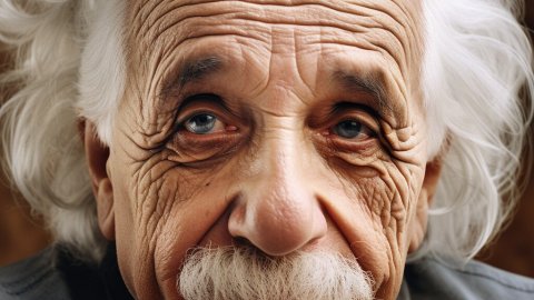 Albert Einstein, en una imatge generada per Saül Gordillo amb Midjourney per a 'entrevistes impossibles'. Juny de 2023