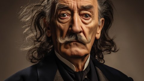 Salvador Dalí, en una imatge generada per Saül Gordillo amb Midjourney per a 'entrevistes impossibles'. Juny de 2023