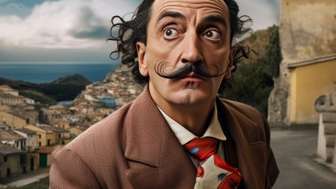 Salvador Dalí, en una imatge generada per Saül Gordillo amb Midjourney per a 'entrevistes impossibles'. Juny de 2023