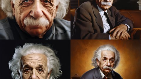 Albert Einstein, en una imatge generada per Saül Gordillo amb Midjourney per a 'entrevistes impossibles'. Juny de 2023