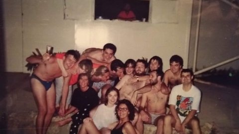 Sopar de la redacció de Mar Diari. Cabrera de Mar. Estiu de 2000