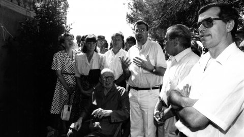 Homenatge a l'escriptor i historiador local Esteve Fàbregas i Barri (1910-1999). Lloret de Mar. 1991. Foto: Saül Gordillo (El Punt) 