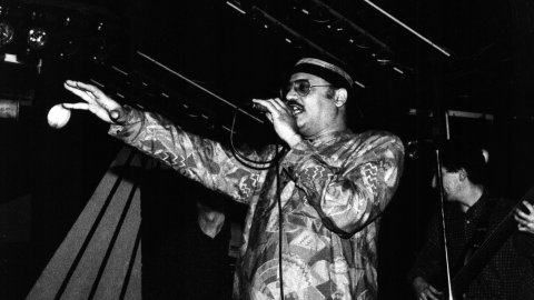 Actuació de la banda musical Errol Woiski Blues Band. Pineda de Mar. 1991. Foto: Saül Gordillo (El Punt)