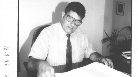 Joaquim Rey (CiU), alcalde de Calella i president del Consell Comarcal del Maresme. Mataró. 12 d'agost de 1993. Foto: Saül Gordillo (El Punt)
