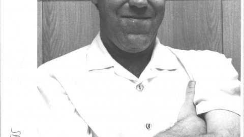 Martí Barrera i Boschmonart, regidor del grup mixt de Calella després d'abandonar el PSC per governar amb CiU. Calella. 1991. Foto: Saül Gordillo (El Punt)