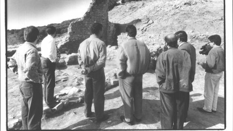 Excavacions arqueològiques. Ruïnes del mas La Posada de Calella. 1992. Foto: Saül Gordillo (El Punt)