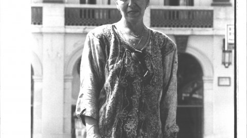 Periodista de televisió a Holanda Vicky Mas. 1991. Foto: Saül Gordillo (El Punt)