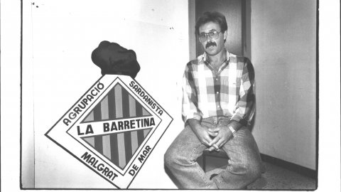 Simó Riera, president de l'Agrupació Sardanista La Barretina de Malgrat de Mar. 1992. Foto: Saül Gordillo (El Punt)