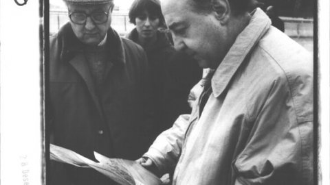 El director general d'ACESA, Josep Manuel Basáñez i Villaluenga, visita les obres de la prolongació de l'autopista del Maresme. 28 de desembre de 1993. Foto: Saül Gordillo (El Punt)