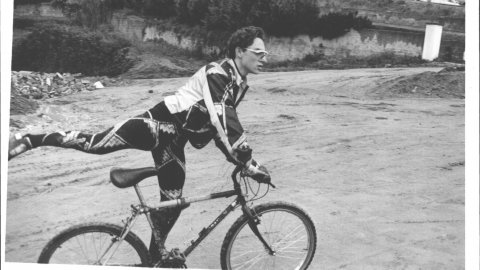 Prova de mountain-bike a Sant Pol de Mar. 1991. Foto: Saül Gordillo (El Punt)