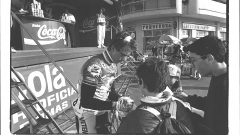 Greg LeMond, ciclista. Pineda de Mar. 1991. Foto: Saül Gordillo (El Punt)
