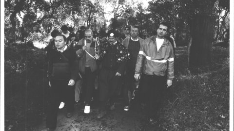 Arribada del Pare Pelegrí de Tossa de Mar. 1993. Foto: Saül Gordillo (El Punt)