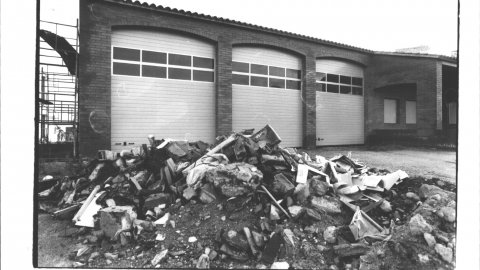 Nou parc de bombers de Malgrat de Mar en construcció. 1992. Foto: Saül Gordillo (El Punt)