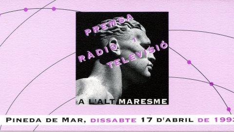 Inauguració de les dependències de Ràdio i Televisió Pineda al carrer Justícia 25 i posterior taula rodona a l'Ajuntament de Pineda. 17 d'abril de 1993