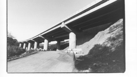 Obres d'ampliació de l'Autopista del Maresme entre Mataró i Palafolls. Sector de la variant de Mataró. 23 de desembre de 1993. Foto: Saül Gordillo (El Punt)
