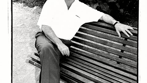 Francesc Frutos, dirigent del Partit Comunista d'Espanya (PCE) i d'Izquierda Unida (IU). Calella. 1993. Foto: Saül Gordillo (El Punt)
