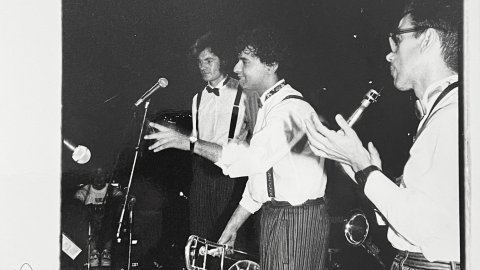 Actuació de l'orquestra La Vella Dixieland. Calella. 1992. Foto: Saül Gordillo (El Punt) 