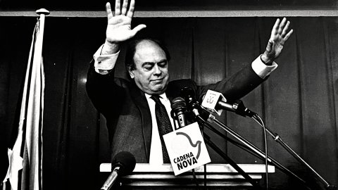 Jordi Pujol en el congrés de la Joventut Nacionalista de Catalunya (JNC) el 1991. Calella. Foto: Saül Gordillo (El Punt)