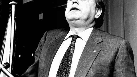 Jordi Pujol en el congrés de la Joventut Nacionalista de Catalunya (JNC) el 1991. Calella. Foto: Saül Gordillo (El Punt)