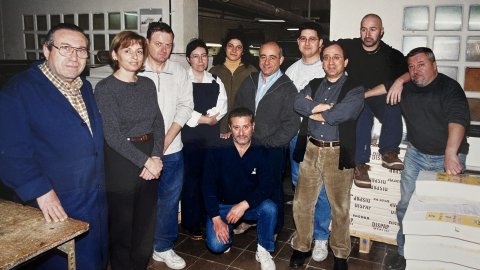 Plantilla d'Impremta Rodríguez de Pineda de Mar, on s'imprimeix la revista Repòrter de l'Alt Maresme. Anys 90. Foto: Saül Gordillo (Repòrter)