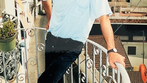 L'artista Perejaume, al seu estudi de Sant Pol de Mar. Setembre de 2000. Foto: Saül Gordillo (Repòrter/Presència)