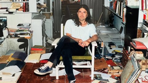 L'artista Perejaume, al seu estudi de Sant Pol de Mar. Setembre de 2000. Foto: Saül Gordillo (Repòrter/Presència)