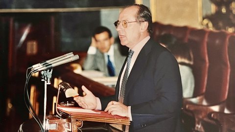 Sessió al Congrés dels Diputats. Rodrigo Rato.Madrid. Octubre de 1996. Foto: Saül Gordillo (El Punt)