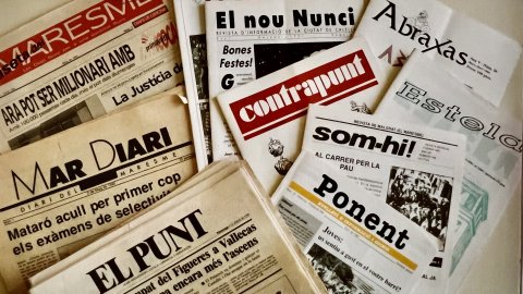 Maresme, Mar Diari, El Punt, Ponent, Som-hi, Estela, El Nunci, Contrapunt, Abraxas i El Nou Nunci. Revistes i diaris de la comarca del Maresme. Foto: Saül Gordillo
