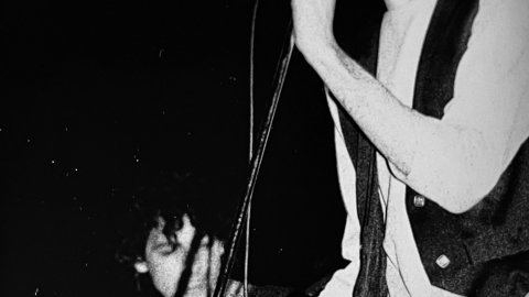 Concert d'Umpah-pah, amb Adrià Puntí, i Sangtraït, amb Quim Mandado, Papa Juls i Martín Rodríguez, al camp de futbol de Malgrat de Mar. Estiu de 1992. Foto: Saül Gordillo (El Punt / Repòrter)