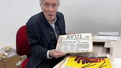 Ramon Faus Santaeulària (Menton, estat francès, 1938). Comptepartícip de l'Avui. Avui 50 anys. Barcelona. 3 de febrer de 2025. Foto: Saül Gordillo