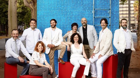 Temporada d'estiu 2019 de Catalunya Ràdio. Fotografia a la Diagonal de Barcelona. 4 de juliol de 2019