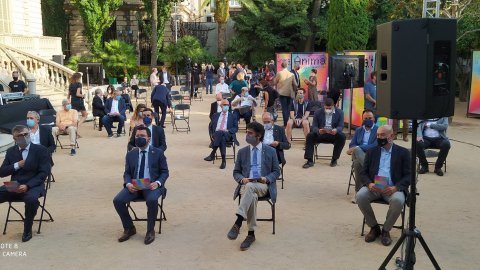 Inauguració de l'exposició del 15è aniversari del domini .cat al Palau Robert de Barcelona, amb el vicepresident de la Generalitat, Pere Aragonès. 16 de setembre de 2020
