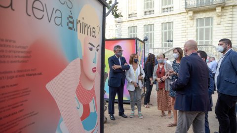 Inauguració de l'exposició del 15è aniversari del domini .cat al Palau Robert de Barcelona, amb el vicepresident de la Generalitat, Pere Aragonès. 16 de setembre de 2020