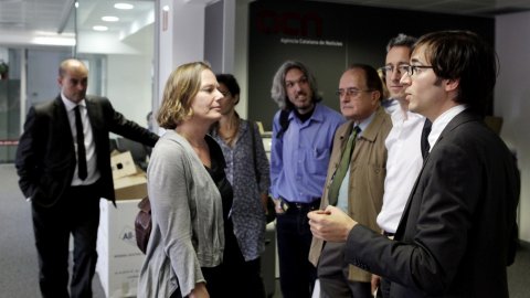 Presentació de la Catalan News Agency, portal en anglès de l'Agència Catalana de Notícies (ACN), a corresponsals estrangers a la redacció de l'ACN. Barcelona. 1 d'octubre de 2010. Foto: Oriol Campuzano