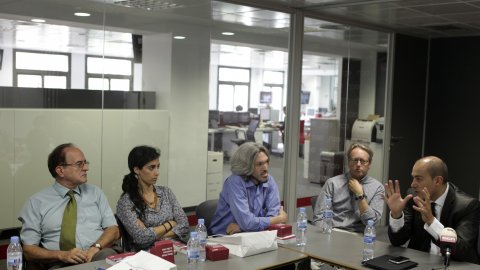 Presentació de la Catalan News Agency, portal en anglès de l'Agència Catalana de Notícies (ACN), a corresponsals estrangers a la redacció de l'ACN. Barcelona. 1 d'octubre de 2010. Foto: Oriol Campuzano