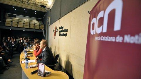 Presentació del Llibre d'estil de l'Agència Catalana de Notícies (ACN) al Col·legi de Periodistes de Catalunya. Barcelona. 28 de setembre de 2010. Foto: Mikel Laburu