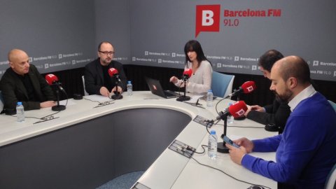 Tertúlia al programa BTV+ de BTV i Barcelona d'Olga Valencia amb Xavier Fina, Enric Sierra, Francesc Espiga i Saül Gordillo. 11 de desembre de 2015