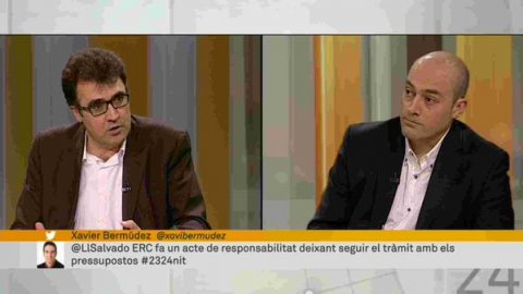 Tertúlia del programa 2324, que presenta Agustí Esteve al canal 324, amb els analistes Joan Rusiñol i Sònia Serra, i entrevista amb el diputat d'ERC Lluís Salvadó. 15 de desembre de 2014