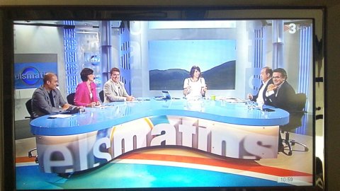 Tertúlia del programa Els matins de TV3, presentat i dirigit per Lídia Heredia, amb Francesc-Marc Álvaro, Rafael Vilasanjuán, Esperanza García, Vicent Sanchis i Saül Gordillo. 15 de setembre de 2014. Foto: Quim Botey